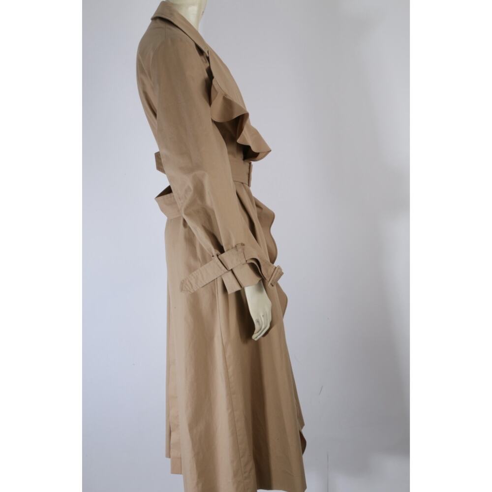 Stella McCartney Beige Cotton Long Belted Trench Winter Coat Womens Size 46 - Picture 6 of 16